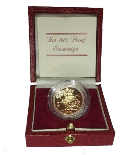 1983 Queen Elizabeth II Proof Sovereign by Arnold Machin - Presentation Case