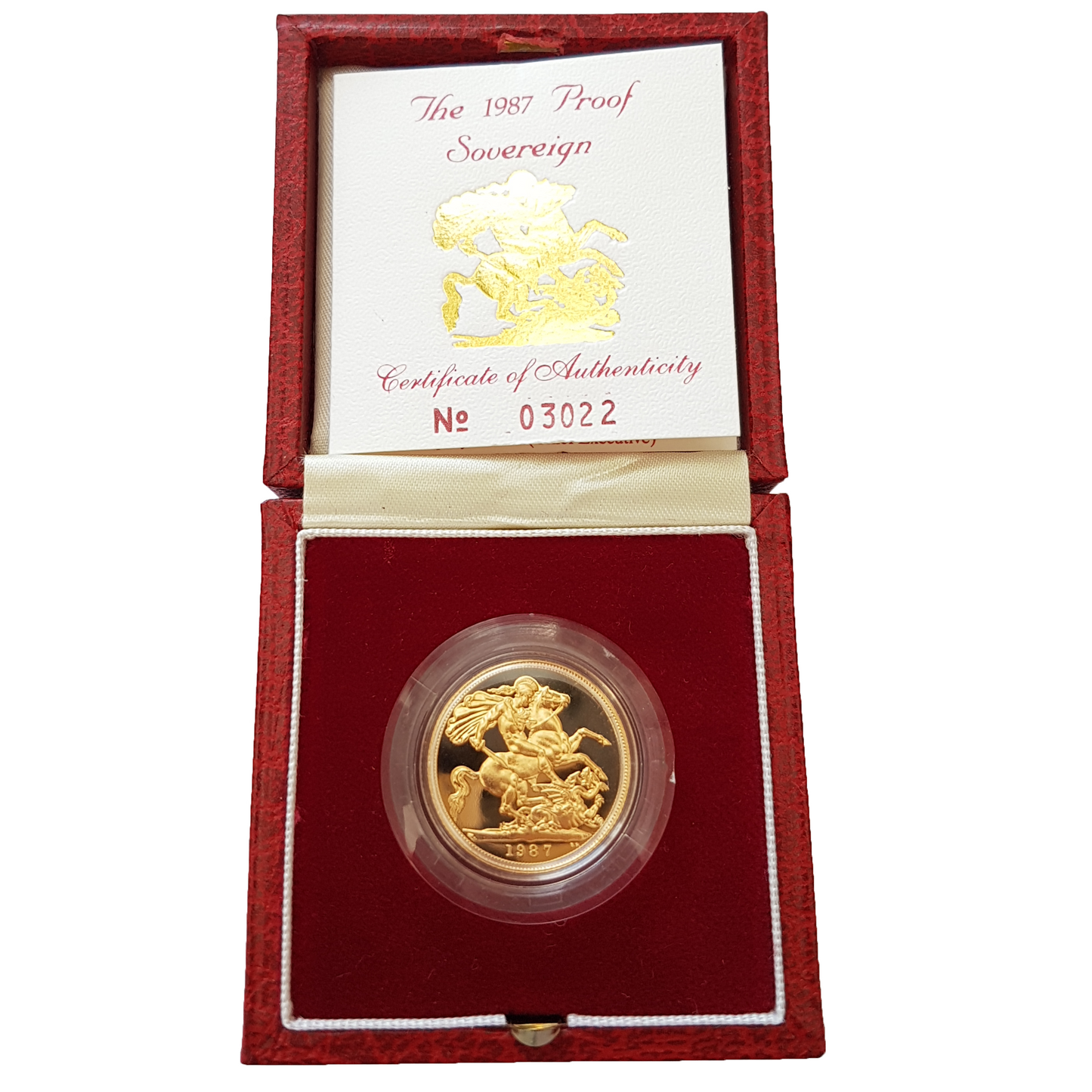 1987 Queen Elizabeth II Proof Sovereign by Raphael Maklouf - Presentation Case with COA