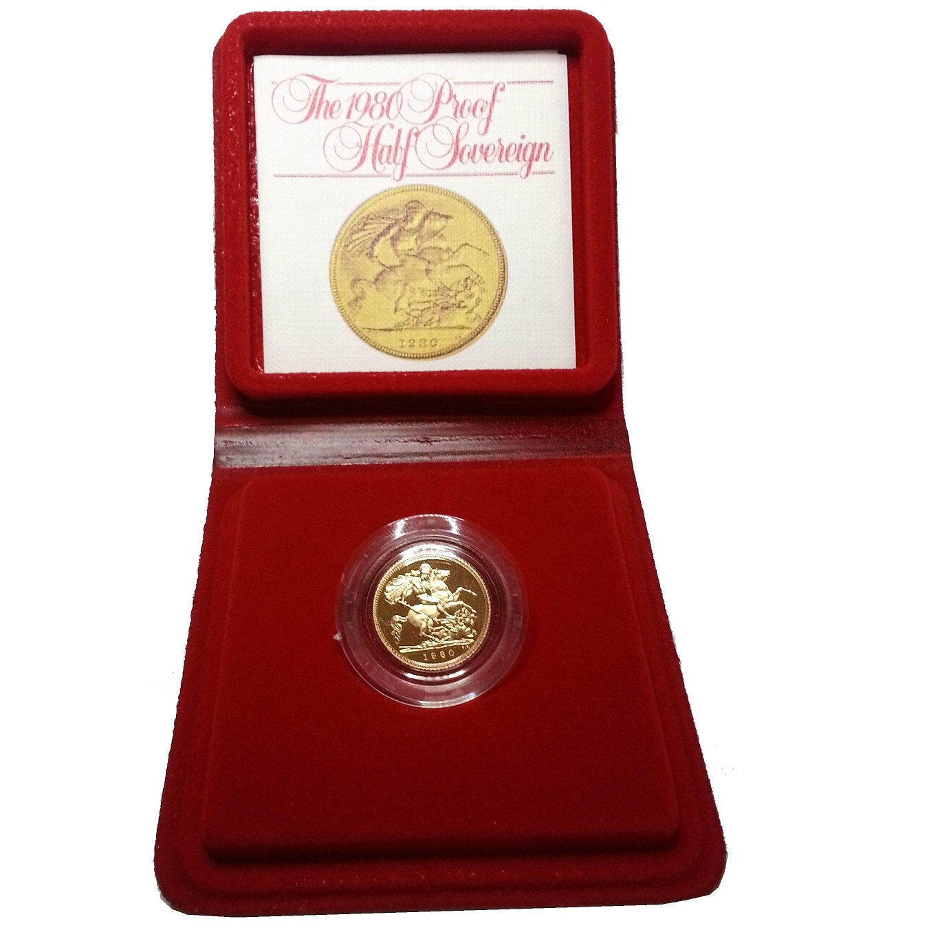 1980 Queen Elizabeth II Proof Gold Half Sovereign + Capsulated / Case