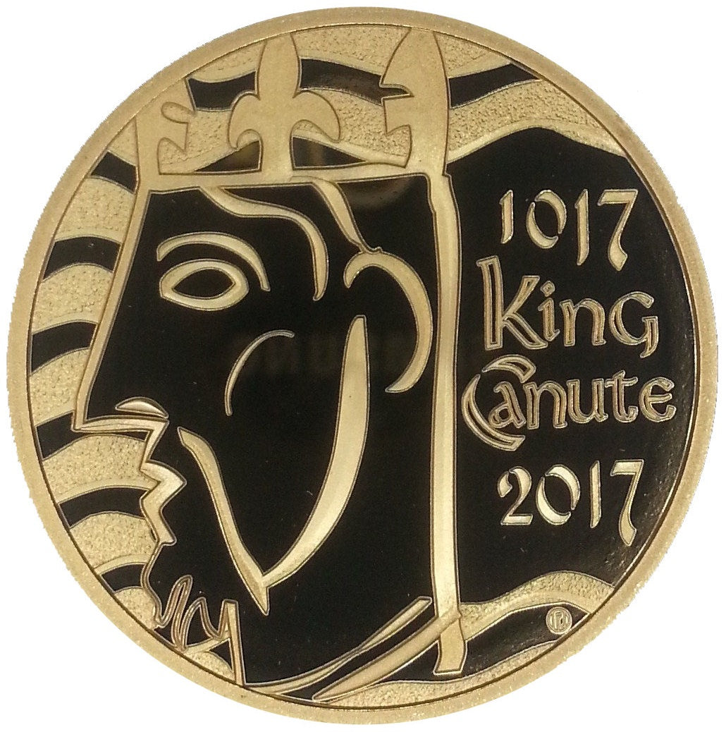 2017 Queen Elizabeth II King Canute Gold Proof £5 Boxed / COA