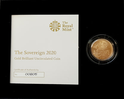 2020 Queen Elizabeth II BU Matt Finish 200th Anniversary Gold Sovereign