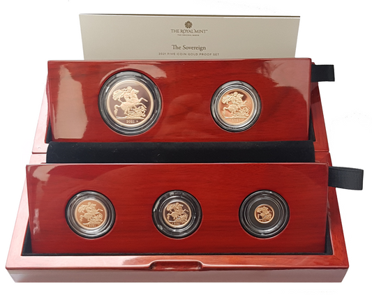 2021 Queen Elizabeth II 5 Coin '95th Birthday' Gold Proof Sovereign Set