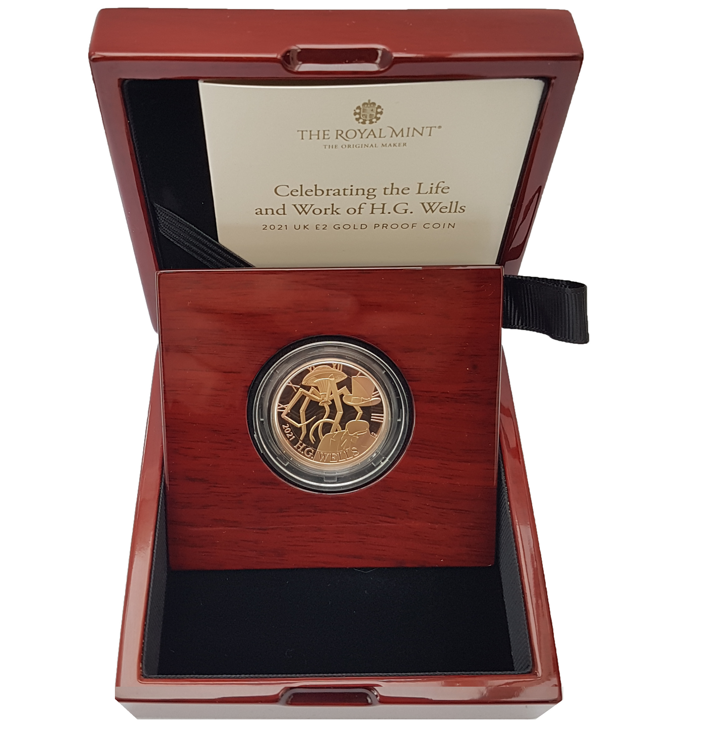 2021 Queen Elizabeth II Celebrating the Life and Work of H.G. Wells £2 Gold Proof Coin