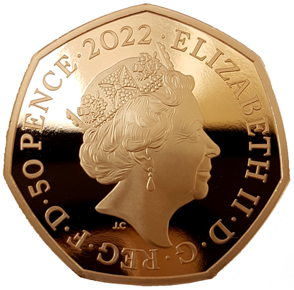 2022 Queen Elizabeth II 'Birmingham Commonwealth Games' 50p Gold Proof Coin