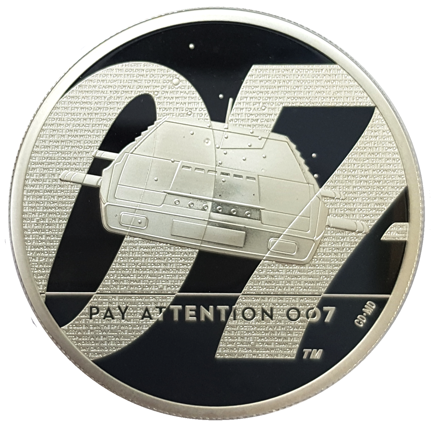 2020 Queen Elizabeth II 'PAY ATTENTION 007' 999 fine 2oz silver Proof Coin