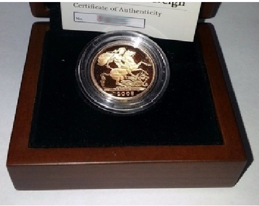 2009 Queen Elizabeth II Proof Gold Half Sovereign + Capsulated / Walnut Case COA