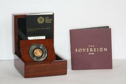 2015 Queen Elizabeth II Gold Proof Quarter Sovereign + COA