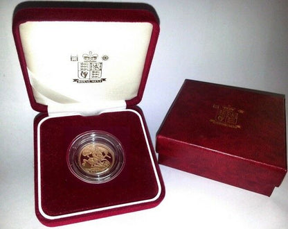 2000 Queen Elizabeth II Proof Gold Half Sovereign + Capsulated with Case / COA