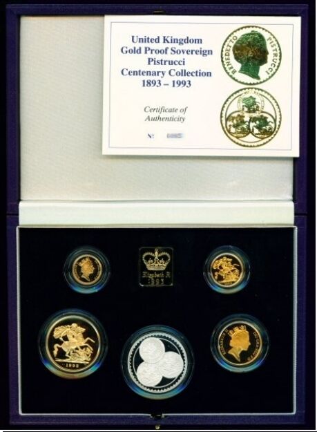 1993 Queen Elizabeth II 4 Coin Gold Sovereign Set + COA