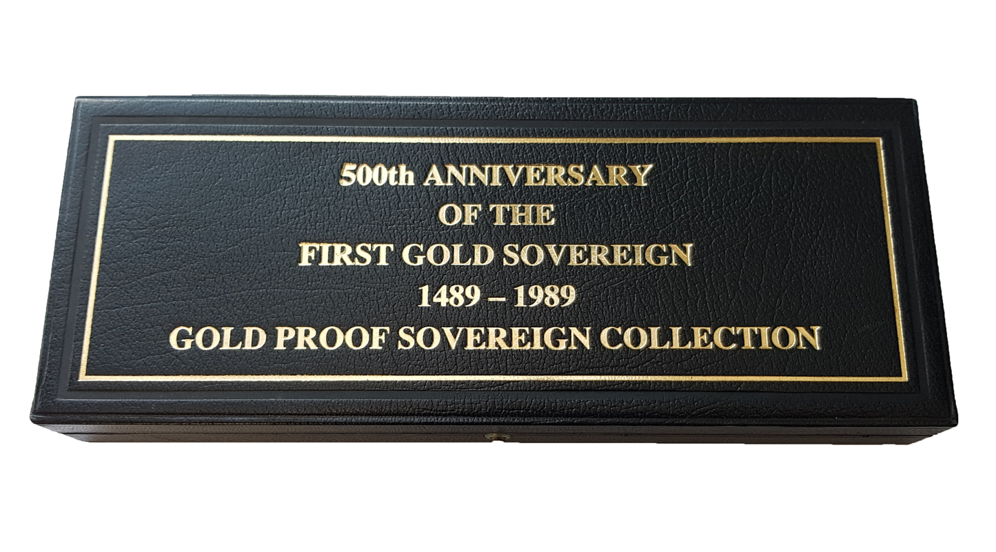 1989 Queen Elizabeth II 4 Coin 500th Anniversary Gold Sovereign Set + COA