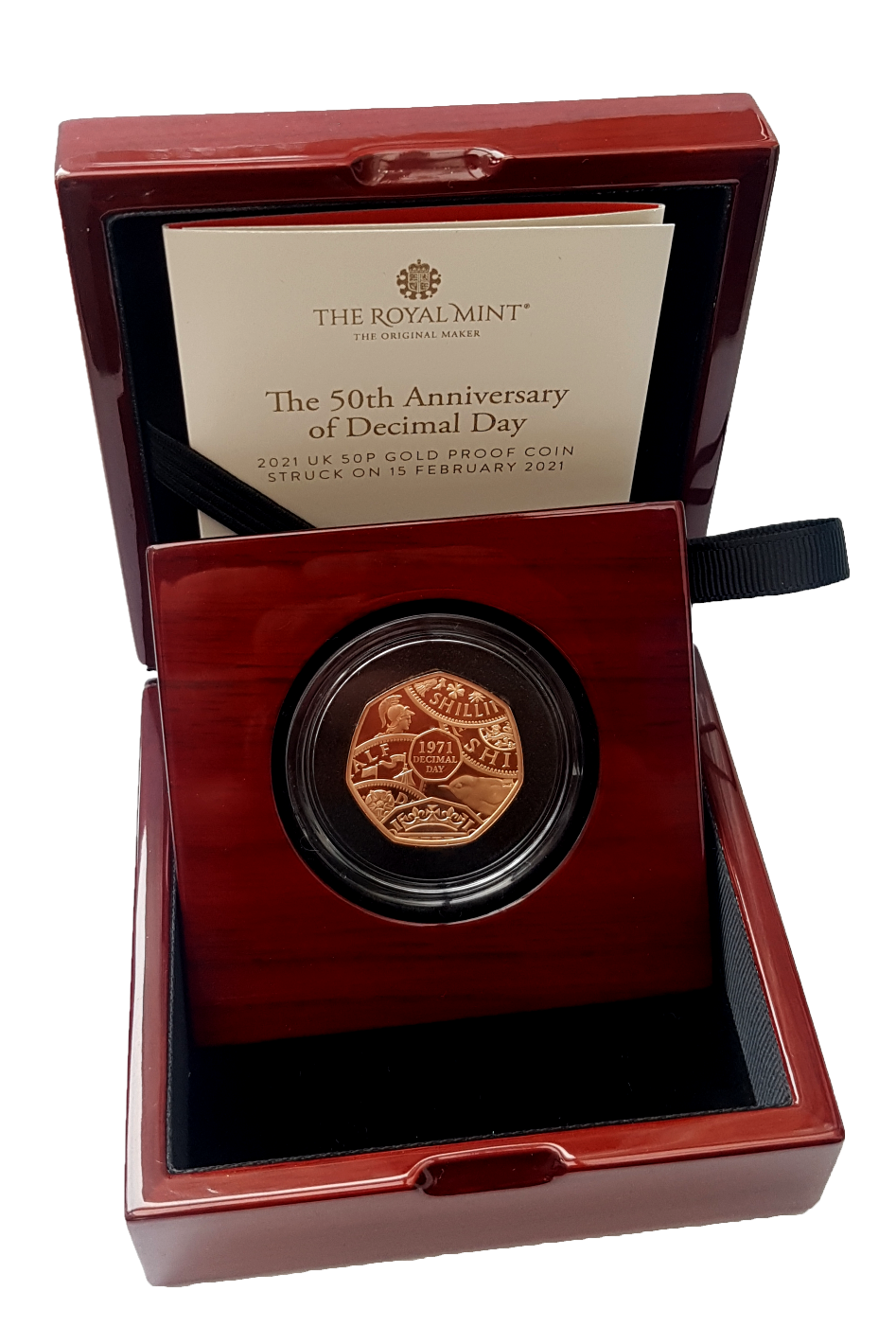 2021 50th Anniv of Decimal Day Gold Proof 50p Coin (Strike on the Day)