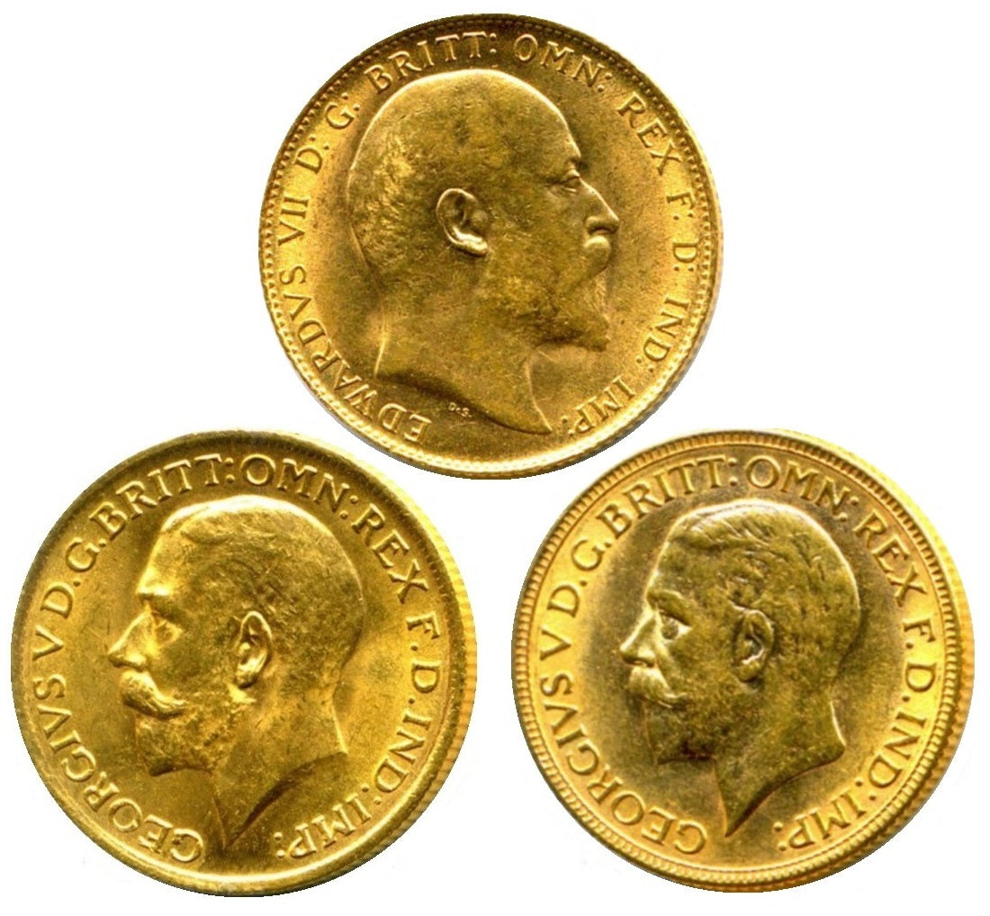 Complete King's / Queen's Sovereigns Head Type Set (11 Sovereigns)