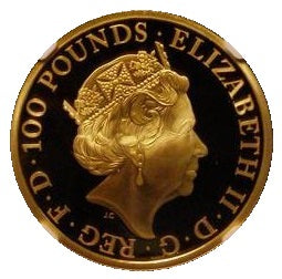 2020 Queen Elizabeth II 'White Lion of Mortimer' 1 oz 999.9 Gold Proof Coin