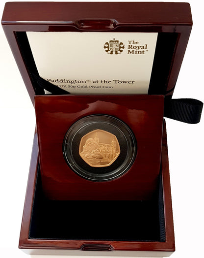 2019 Paddington at the Tower Gold Proof 50P - 600 issue Limit.