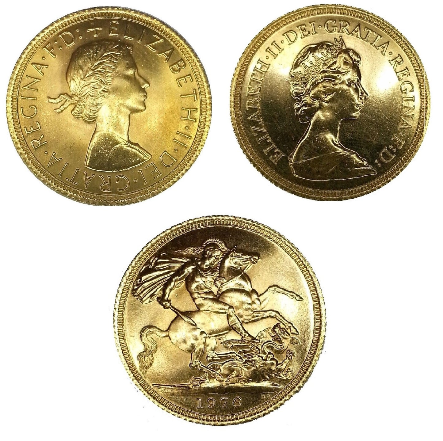 Queen Elizabeth II Sovereigns 1957-1982 Complete Pre-Decimal & Decimal series (17 Sovereigns)