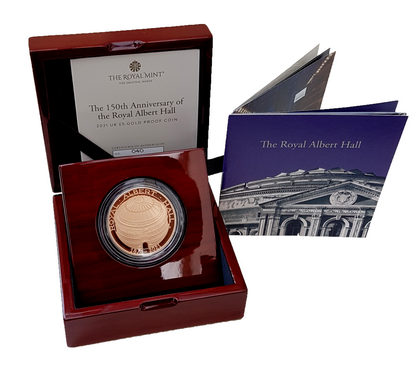 2021 Queen Elizabeth II 150th Anniversary Royal Albert Hall £5 Gold Proof