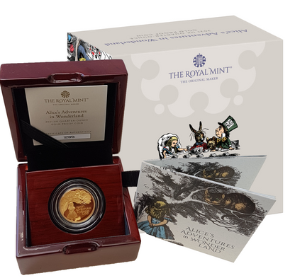 2021 Alice's Adventures in Wonderland 1/4oz 999.9 Gold Proof Coin