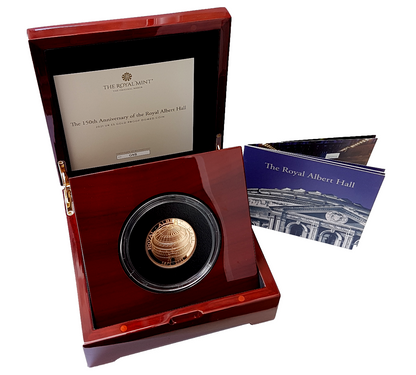 2021 Queen Elizabeth II 150th Anniversary Royal Albert Hall £5 'DOMED' Gold Proof