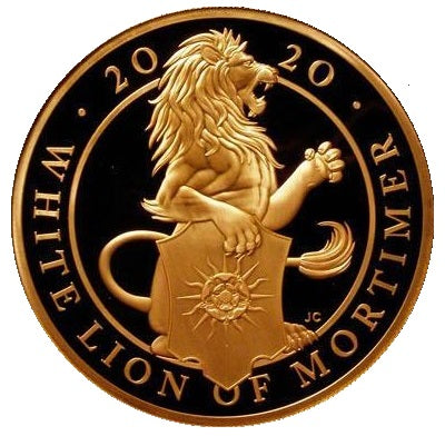 2020 Queen Elizabeth II 'White Lion of Mortimer' 1 oz 999.9 Gold Proof Coin