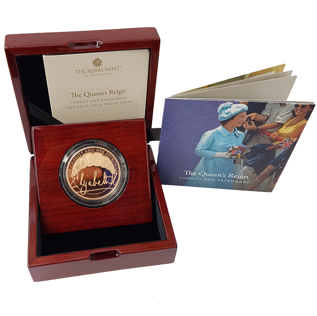 2022 Queen Elizabeth II 'Queen's Reign Charity and Patronage' £5 Gold Proof