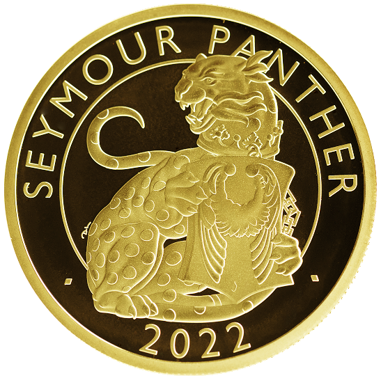 2022 Queen Elizabeth II Tudor Beasts 'Seymour Panther' 5oz 999.9 Gold Proof Coin