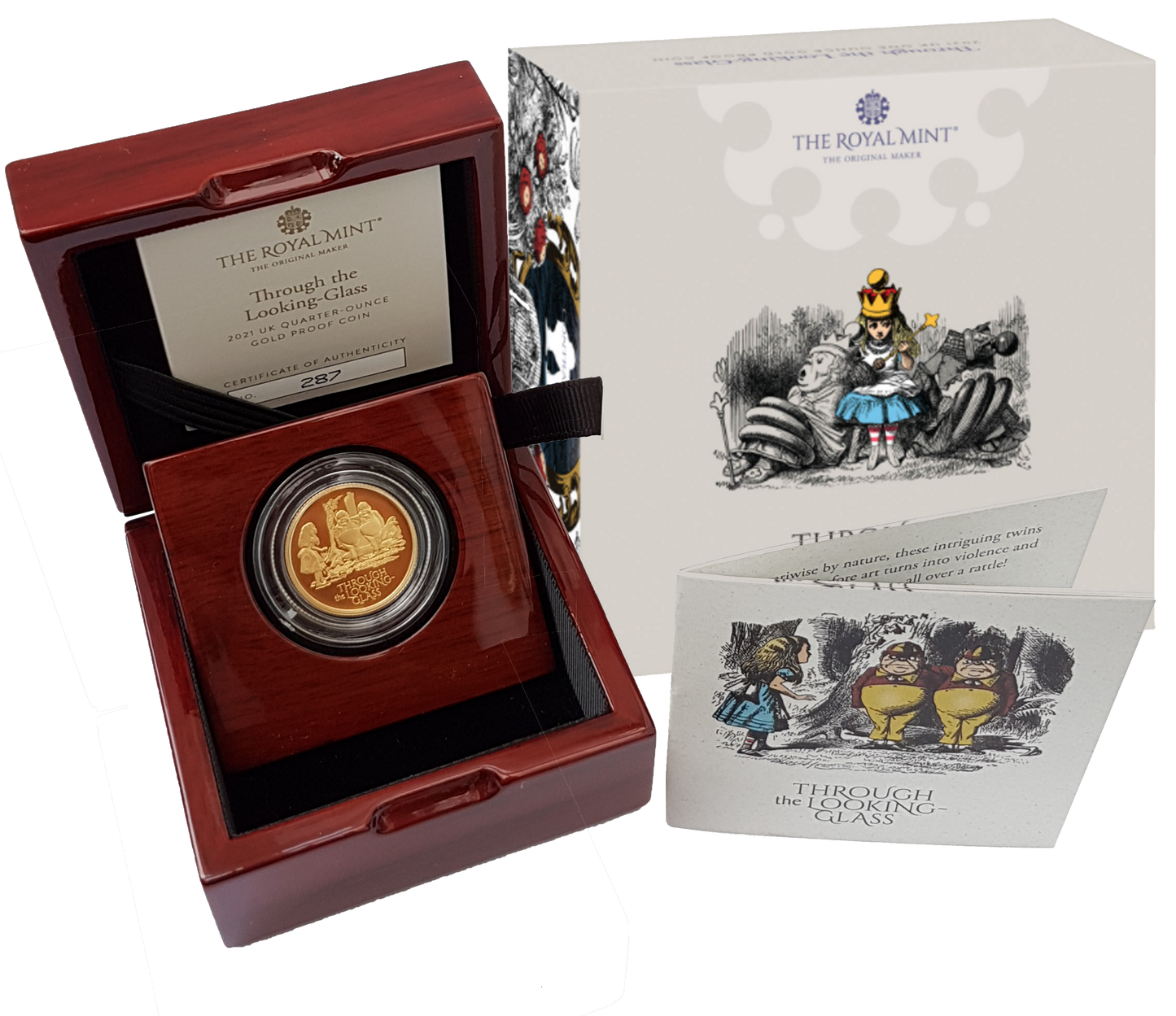 2021 Alice's Adventures 'Through the Looking-Glass',1.oz 999.9 Gold Proof Coin