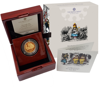 2021 Alice's Adventures 'Through the Looking-Glass',1.oz 999.9 Gold Proof Coin