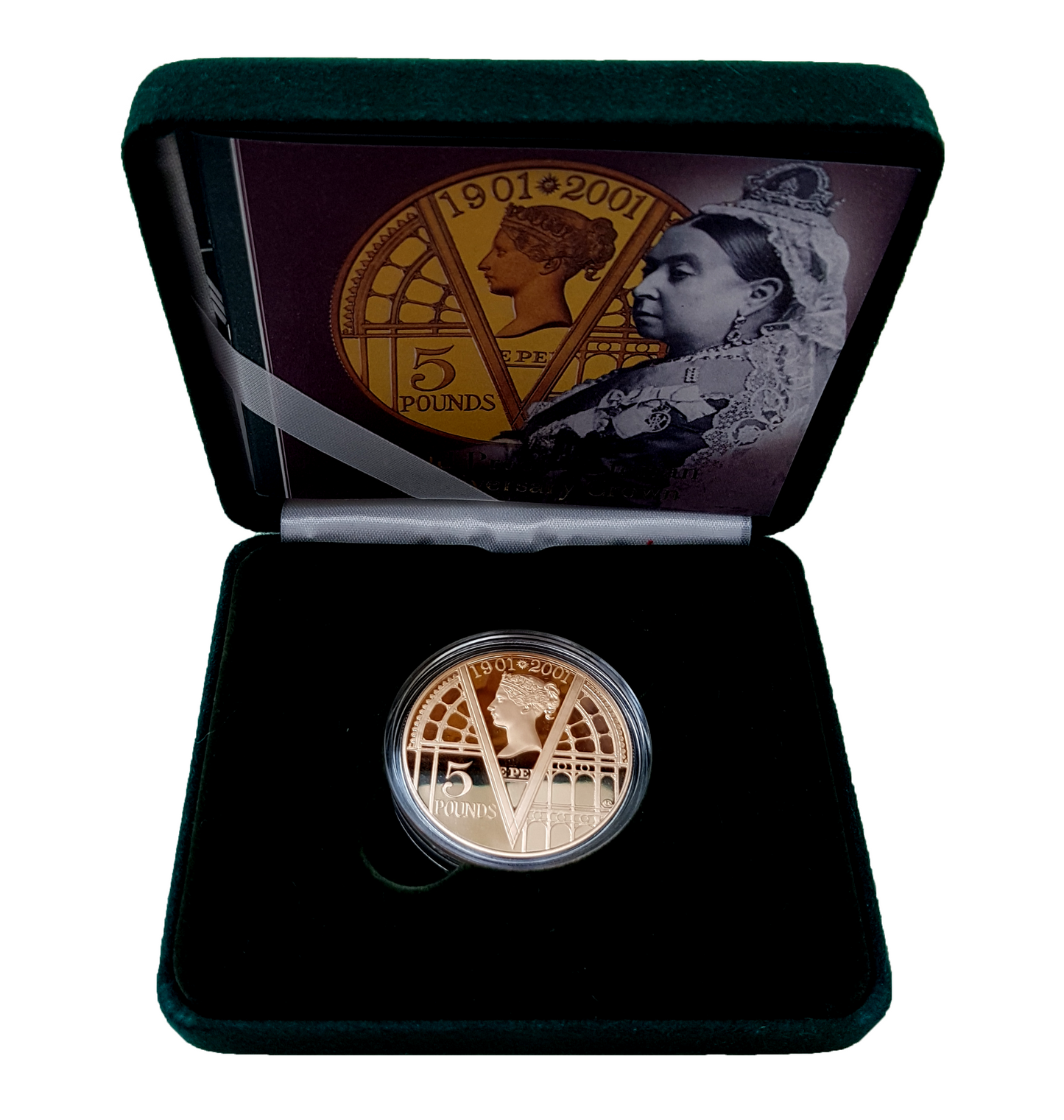 2001 Queen Elizabeth II 100th Victoria Anniversary Gold Proof 5 Pound + Boxed / COA