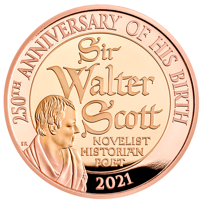 2021 Queen Elizabeth II 250th Anniv of the Birth of Sir Walter Scott £2 Gold Proof Coin