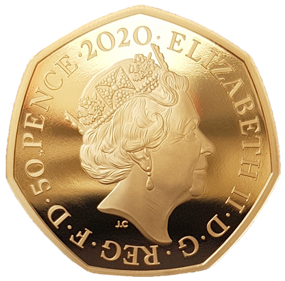 2020 Snowman' Gold Proof 50P - 275 issue Limit.